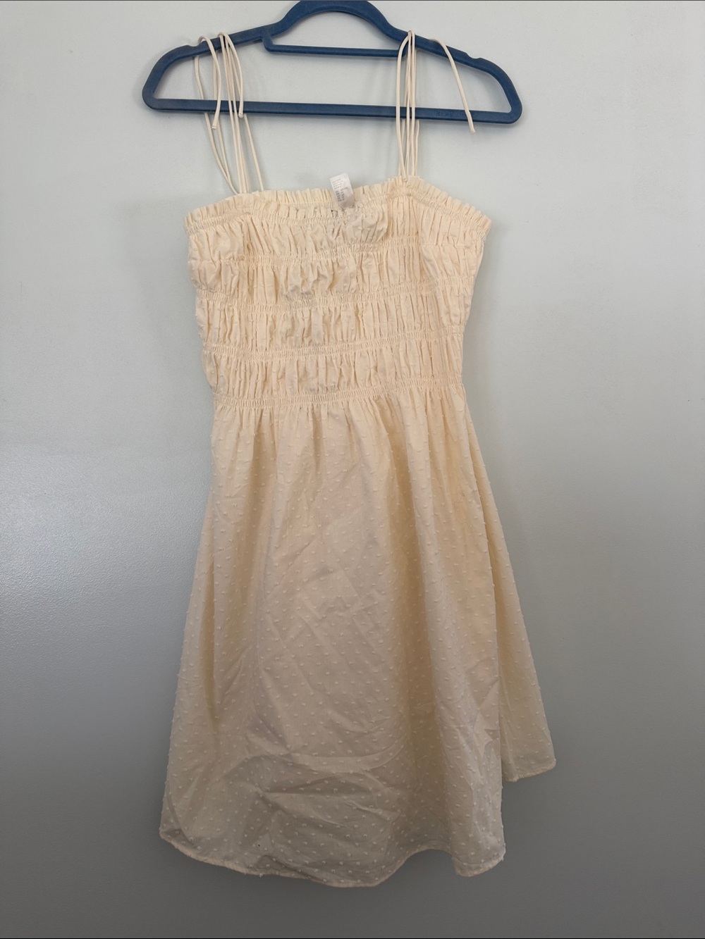 Divided Cream Smocked Midi Sundress